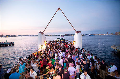 Hundreds of people crowded the decks of the MV Provincetown II for Boston Event Guide's Summer Party Cruise. Bands played on the lower and middle levels of the ship while scenesters danced, mingled, and got airbrush tattoos (no, really). Our intrepid photographer braved the boat for three hours of music and merriment.