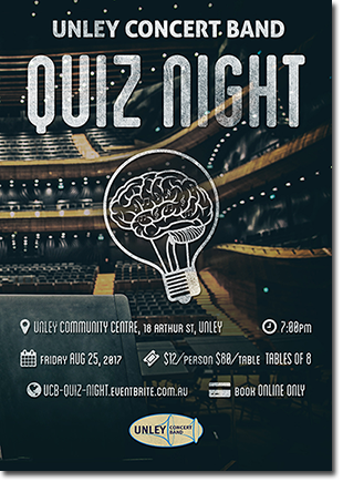 Unley Concert Band Quiz Night Poster