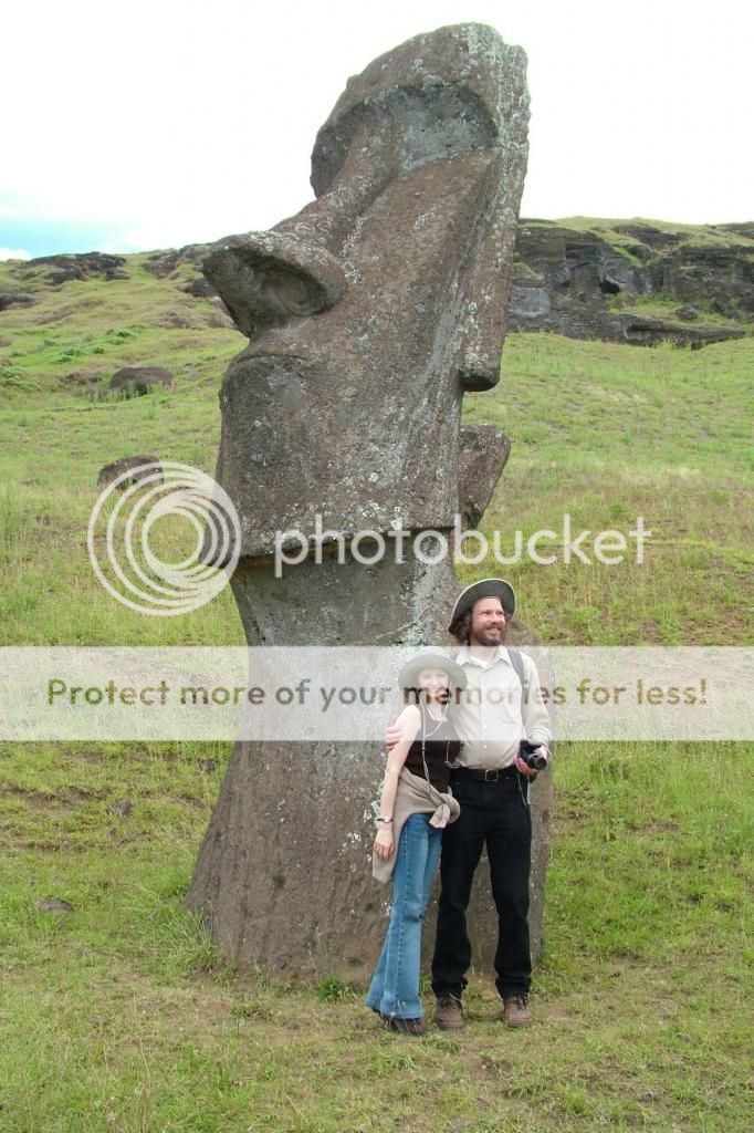 Dr. Schoch and Wife Catherine at Moai