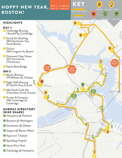 Route map for Hoppy #BlackFriday bike ride